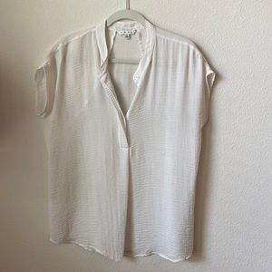 CAbi White Cap Sleeved Blouse